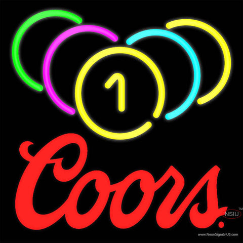Coors Billiard Rack Pool Neon Beer Sign   x 