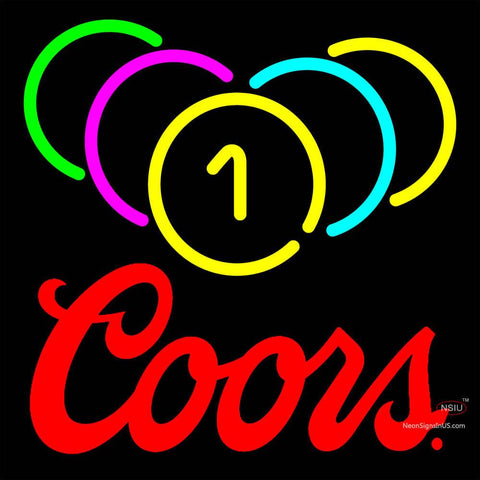 Coors Billiard Rack Pool Neon Beer Sign   x