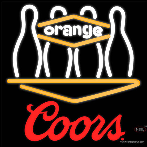 Coors Bowling Orang Real Neon Glass Tube Neon Sign   x 