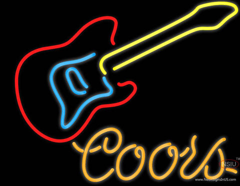 Coors Guitar Neon Beer Sign 