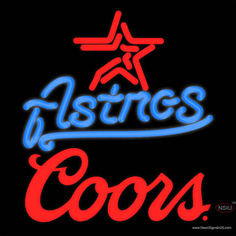 Coors Houston Astros MLB Real Neon Glass Tube Neon Sign  x 