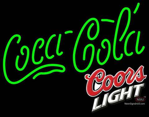 Coors Light Coca Cola Green Neon Sign  