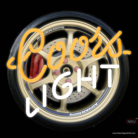 Coors Light Racing Wheel Neon Beer Sign x 