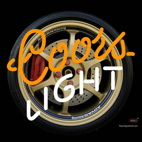 Coors Light Racing Wheel Neon Beer Sign x