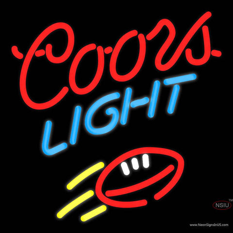 Coors Light Red Football Neon Beer Sign x 