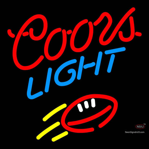 Coors Light Red Football Neon Beer Sign x