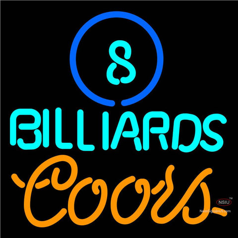 Coors Neon Ball Billiards Pool Neon Beer Sign   x