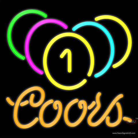 Coors Neon Billiard Rack Pool Neon Beer Sign   x 