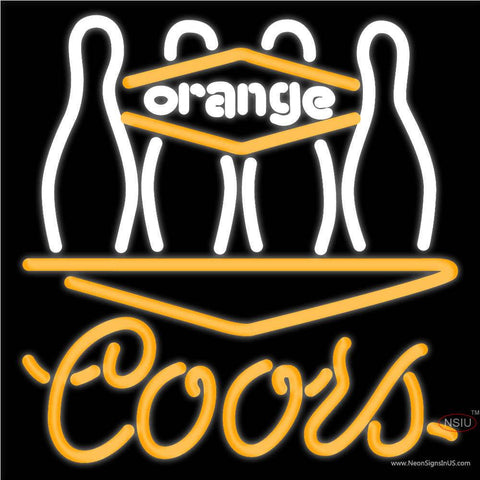 Coors Neon Bowling Orange Real Neon Glass Tube Neon Sign   x 