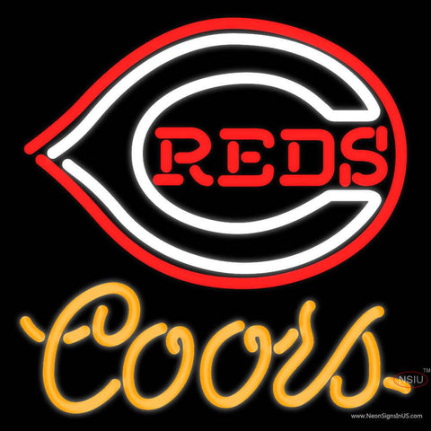 Coors Neon Cincinnati Reds MLB Real Neon Glass Tube Neon Sign   x 