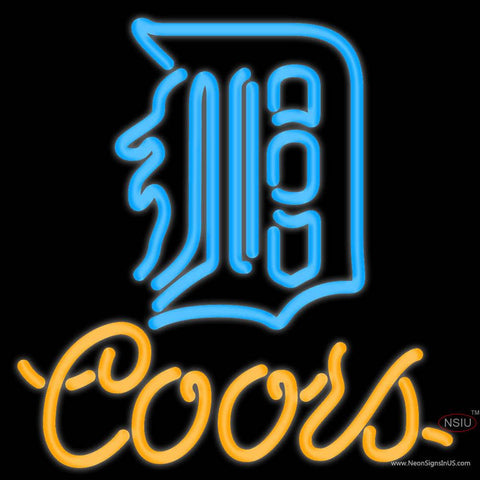 Coors Neon Detroit Tigers MLB Real Neon Glass Tube Neon Sign   x 