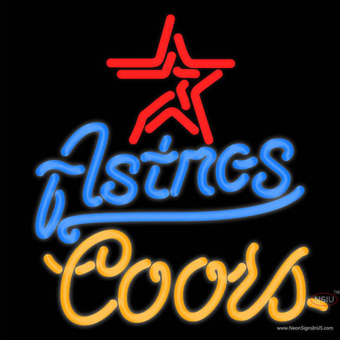 Coors Neon Houston Astros MLB Real Neon Glass Tube Neon Sign   x 