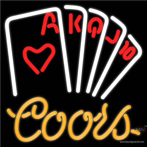 Coors Poker Series Real Neon Glass Tube Neon Sign x 