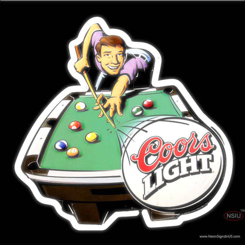 Coors Pool Time Billiards Neon Beer Sign x 