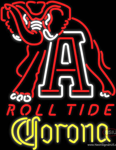 Corona Alabama Roll Tide Real Neon Glass Tube Neon Sign 