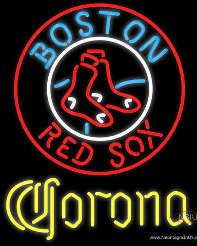 Corona Boston Red Sox MLB Real Neon Glass Tube Neon Sign