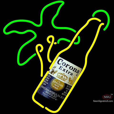 Corona Extra Palm Tree Bottle Neon Beer Sign x 