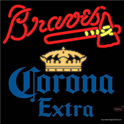 Corona Extra Atlanta Braves MLB Real Neon Glass Tube Neon Sign  x 