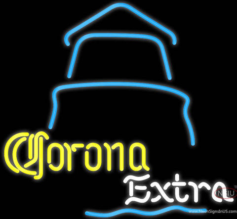 Corona Extra Day Lighthouse Real Neon Glass Tube Neon Sign 
