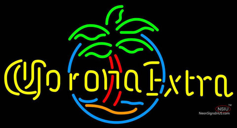 Corona Extra Palm Tree Circle Neon Beer Sign 