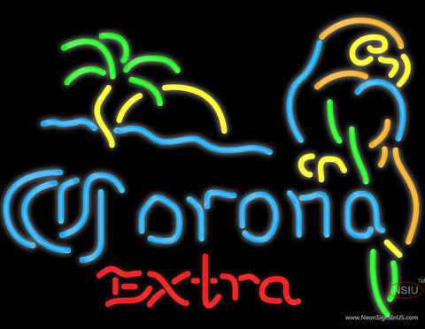Corona Extra Palm Tree Parrot Neon Beer Sign 