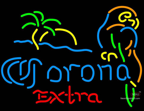 Corona Extra Palm Tree Parrot Neon Beer Sign 