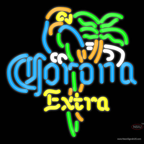 Corona Extra Parrot Palm Tree Neon Beer Sign x 
