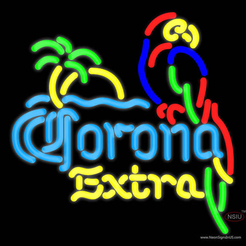 Corona Extra Parrot With Palm Neon Beer Sign x 