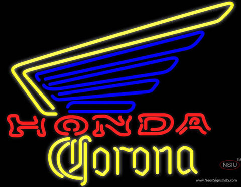 Corona Honda Motorcycles Right Wing Neon Beer Sign
