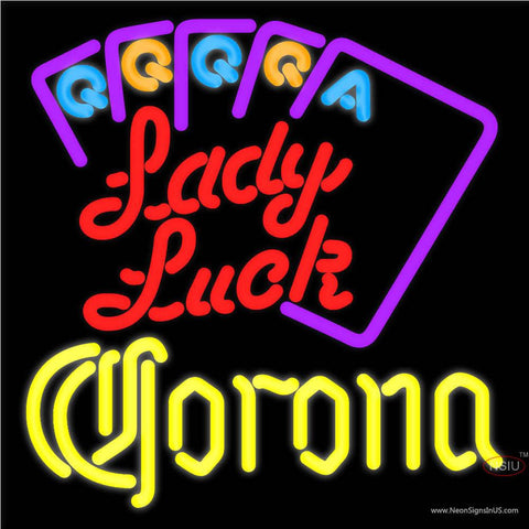 Corona Lady Luck Series Real Neon Glass Tube Neon Sign x 