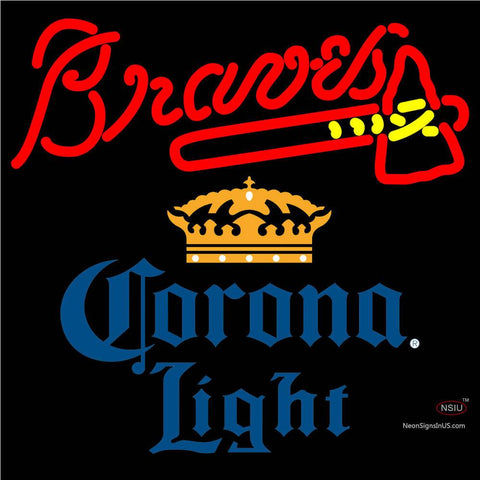 Corona Light Atlanta Braves MLB Neon Sign  x 