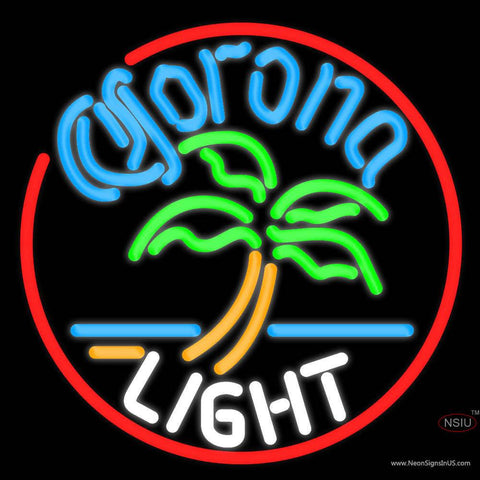 Corona Light Circle Palm Tree Neon Beer Sign x