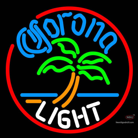 Corona Light Circle Palm Tree Neon Beer Sign x 