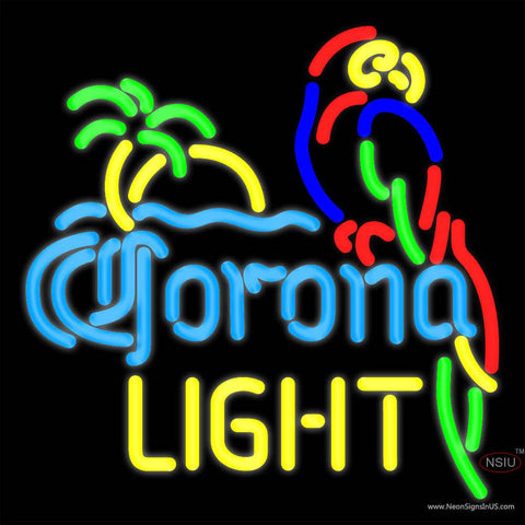 Corona Light Parrot With Palm Neon Beer Signs x