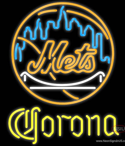 Corona New York Mets MLB Real Neon Glass Tube Neon Sign 