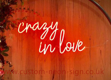 Crazy In Love Red Wedding Home Deco Neon Sign