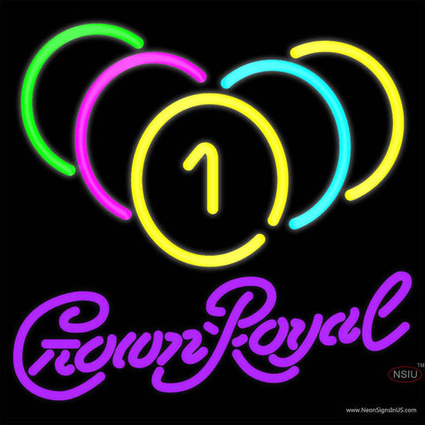 Crown Royal Billiards Rack Pool Real Neon Glass Tube Neon Sign   x 