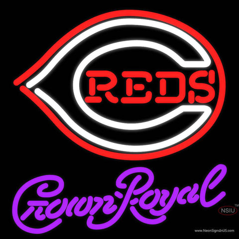 Crown Royal Cincinnati Reds MLB Real Neon Glass Tube Neon Sign   x 