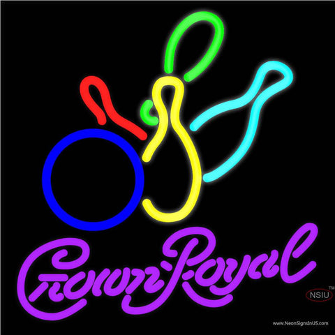 Crown Royal Colored Bowlings Real Neon Glass Tube Neon Sign   x 