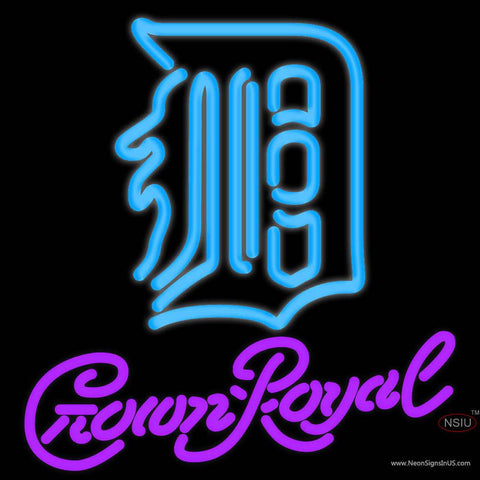 Crown Royal Detroit Tigers MLB Real Neon Glass Tube Neon Sign   x 