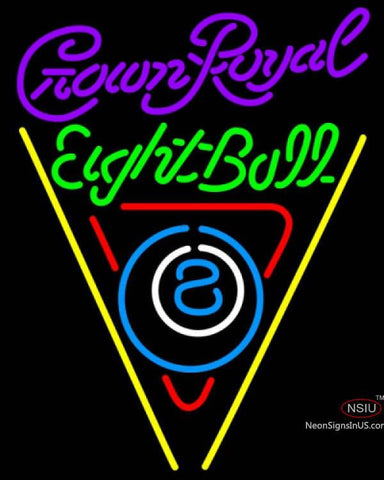 Crown Royal Eight Ball Billiards Pool Neon Sign   