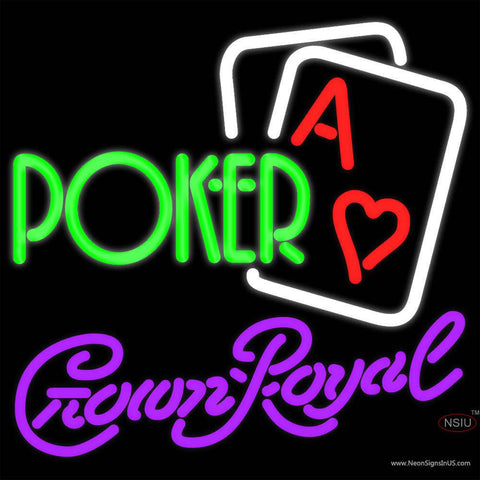 Crown Royal Green Poker Real Neon Glass Tube Neon Sign x 