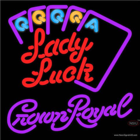 Crown Royal Lady Luck Series Real Neon Glass Tube Neon Sign x 