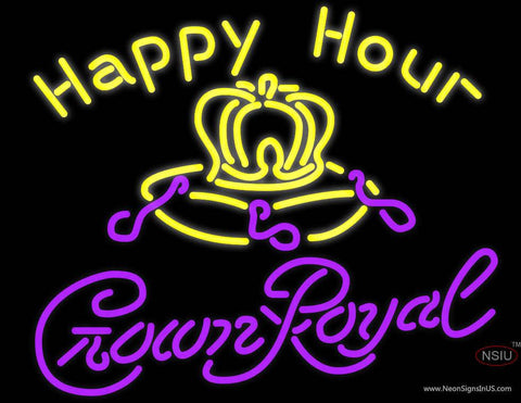 Crown Royal Happy Hour Neon Beer Sign