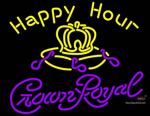 Crown Royal Happy Hour Neon Beer Sign 