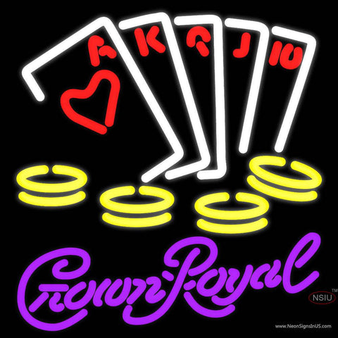 Crown Royal Poker Ace Series Real Neon Glass Tube Neon Sign 7  x 