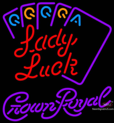 Crown Royal Poker Lady Luck Series Neon Sign Neon Sign 7  