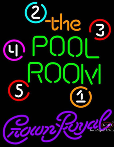 Crown Royal Pool Room Billiards Neon Sign   