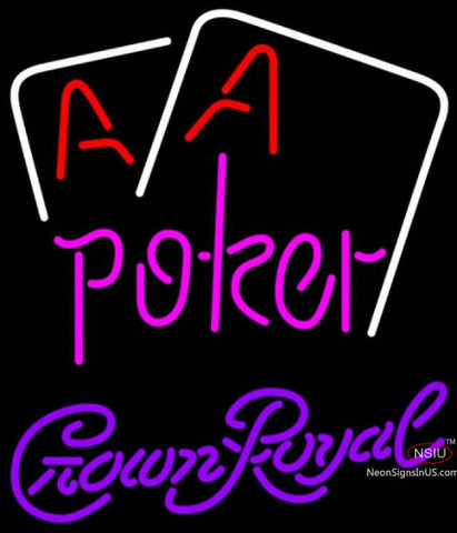 Crown Royal Aces White Cards Poker Neon Sign