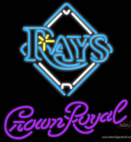 Crown Royal Tampa Bay Rays MLB Real Neon Glass Tube Neon Sign